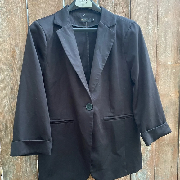 Benino Women’s Casual Black Blazer Jacket 3/4 Sleeve Size Large - Picture 5 of 11